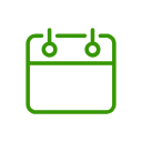 Green icon of a calendar Images